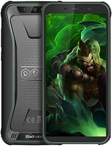 Blackview BV5500 Pro Rugged Android 9.0 outdoor Smartphone, IP68 waterproof/shockproof 4G Dual SIM mobile phone, 5.5" HD+ Quad-core 1.5GHz 3GB+16GB, 5MP+8MP, 4400mAh battery GPS/NFC/Face unlock Green