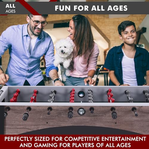 48in-Foosball-Table-Arcade-Table-Soccer-w2-Balls-for-Kids-and-Adults-Indoor-Foosball-Table-for-Home-Game-Room-wWood-Grain-Finish-and-Foosball-Accessories 48in Foosball Table Arcade Table Soccer w2 Balls for Kids and Adults Indoor Foosball Table for Home Game Room wWood Grain Finish and Foosball Accessories