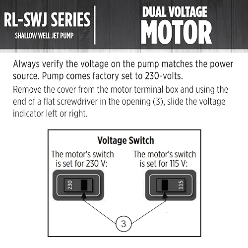 Red Lion RL-SWJ100 1 HP, 17 GPM Dual Voltage (115/230 Volts) Cast Iron Shallow Well Jet Pump, Red, 97081001