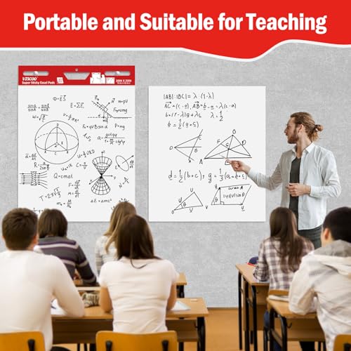 VISCOO Thickened Sticky Easel Pad, 20 x 23 Inches Flip Chart Paper for Teachers,Giant Self-Stick Chart Paper for Wall, Anchor Chart Paper for Office Classroom with Sticky Note, 90 Sheets/3 Pads - Thumbnail 5
