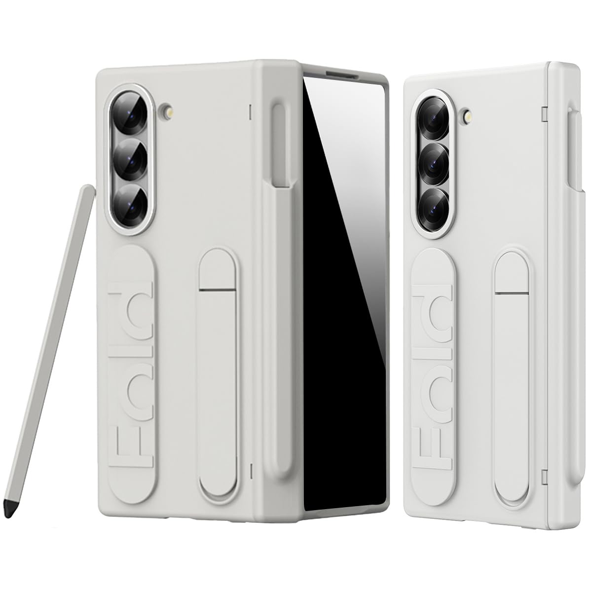 NINKI Do Samsung Galaxy Z Fold 7 Smukłe Etui z Ochroną Prywatności Ekranu i Podstawką, Etui na Telefon, Ochrona Zawiasów, Wbudowany Rysik i Uchwyt na S Pen, Ultracienkie, Odporne na Wstrząsy Etui