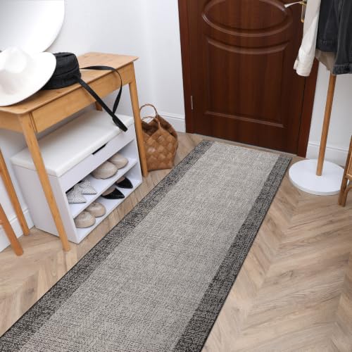 Alfombra Läufer Sisal 6053 negra para decorar entradas modernos de 100x140 3