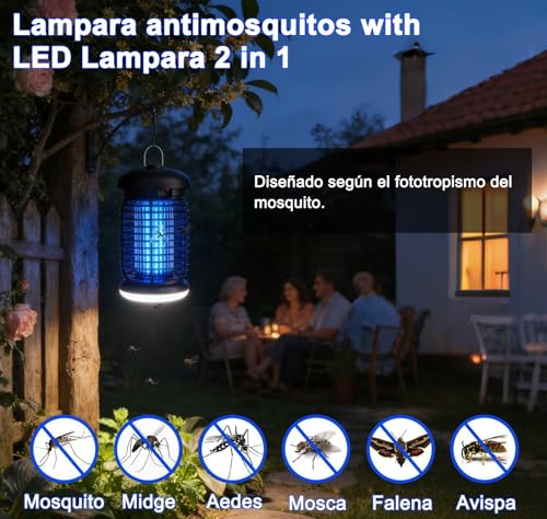 Lámpara antimosquitos LED para terrazas y jardín con protección impermeable IPX4 3
