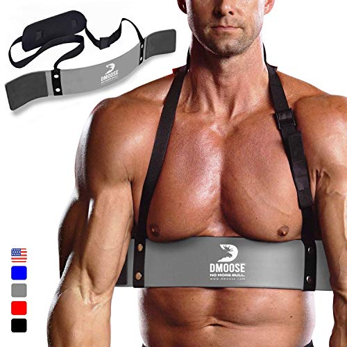 DMoose Arm Blaster for Biceps Triceps Bodybuilding Muscle Strength Gains Workout Equipment Training Contoured Bicep Blaster Isolator Preacher Curling Weight Lifting Adjustable Strap Neoprene Padding