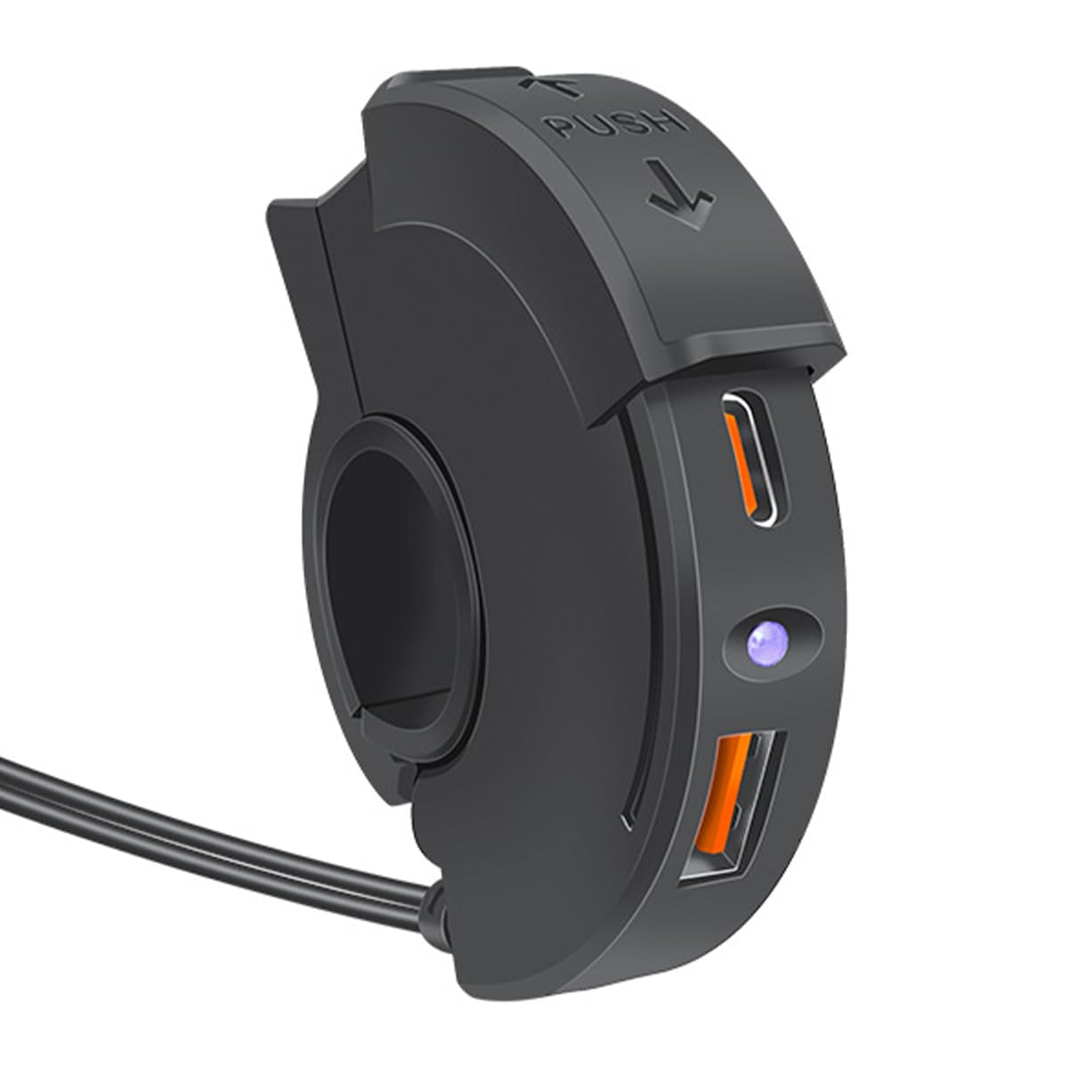 Sarini Caricabatterie per Moto 48W QC3.0 USB A e PD Tipo C Presa di Ricarica Rapida Doppia Impermeabile per Moto 12V 24V 1 pz