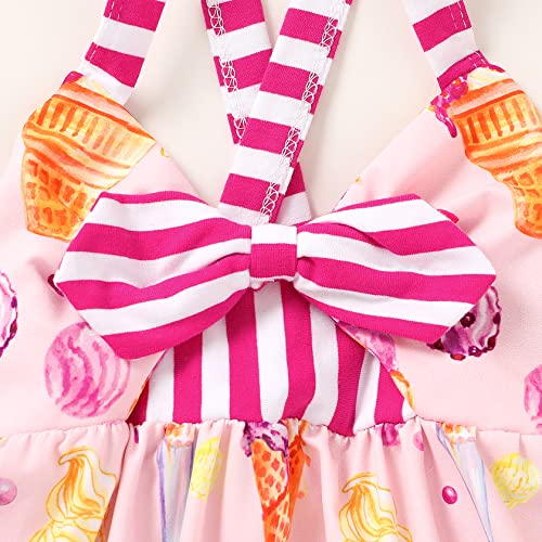 Younger Tree Toddler Baby Girl Dress Girls Summer Dresses Candy Ice Cream Printed Sleeveless Strap Backless Dress Little Girl Outfit (Candy Ice Cream, 2-3 Years) #TOP1