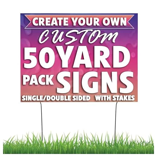 Vispronet 50 Pack 24in x 18in Custom Yard Signs with Stakes, Create Your Own Sign, Single or Double Sided Print, Bulk Personalized Lawn Signs, 4mm Corrugated Plastic Material, Weather-Resistant Board