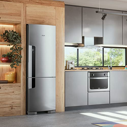 Geladeira Consul Frost Free Duplex 397 litros com Freezer Embaixo cor inox - CRE44AK 220V