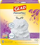 Glad ForceFlex Tall Kitchen Trash Bags, 13 Gal, Gain Lavender, 110 Ct, Pack May Vary