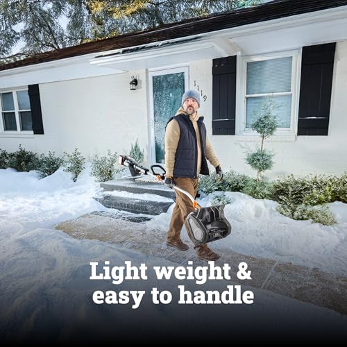 Image of WORX Nitro 40V 12'' Cordless Snow Shovel, Electric Snow Thrower for 4-Car Driveway, Snow Removal with Brushless Motor & 2 Speed Control, 2 x 4.0 Ah Batteries and Charger Included, WG460