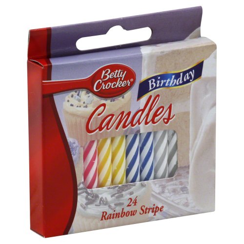 Candle Stripe Rainbow 24 Pk (Pack Of 12) #TOP5
