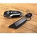 iPick Image Compatible with Ford Focus RS Gunmetal Black Gray Metal Plate Carbon Fiber Texture Leather Key Chain