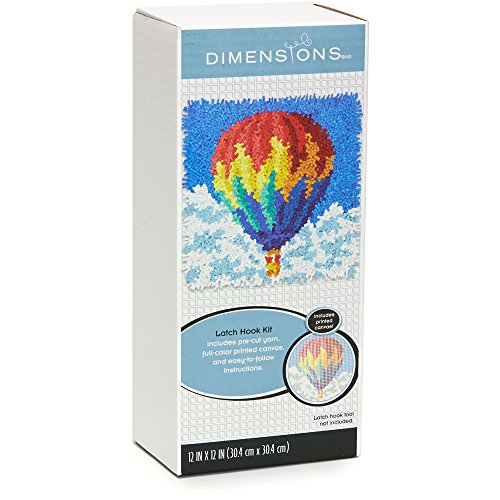 Dimensions Hot Air Balloon Latch Hook Craft Kit For Kids, 12'' X 12'' #TOP2