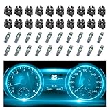 20PCS Car LED Dash Lights - Super Bright Instrument Cluster Light Bulbs with T5 37 74 LED Bulbs & Twist Lock Socket - Universal 12V LED Lights for Car Interior Accessories (Ice Blue)