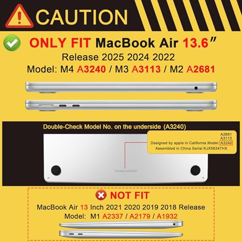 Image of MEEgoodo Case for M5 /M4 /M3 /M2 MacBook Air 13 inch 2026 2025 2024 2022, Fit Model A3449 /A3240 /A3113 /A2681, Case Compatible with MacBook Air 13.6-inch, Red & White Swirl