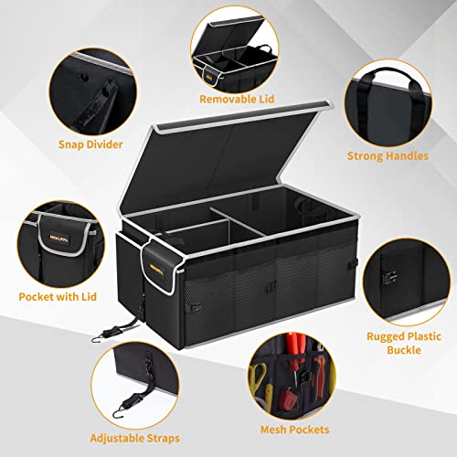 Mikkuppa Car Trunk Organizer - Collapsible Trunk Organizer Sturdy Trunk Storage Organizers Car Trunk Organizer With Lid, For Suv Auto Truck Van With Adjustable Straps And Non Slip Bottom #TOP2