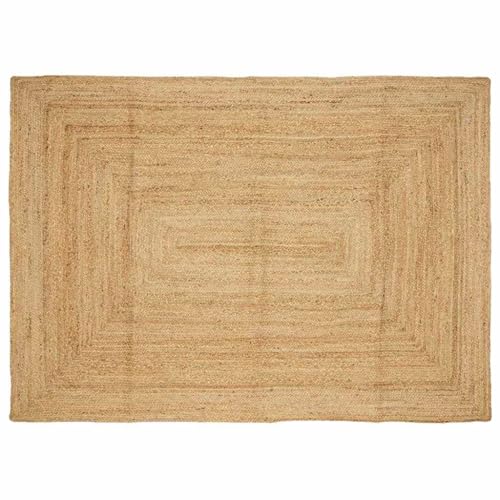 Tonture Alfombra de área beige 200 x 290 cm yute moderna hecha a mano, alfombra de sala de estar lavable a máquina, alfombra de dormitorio de fácil cuidado, decoración rectangular para comedor