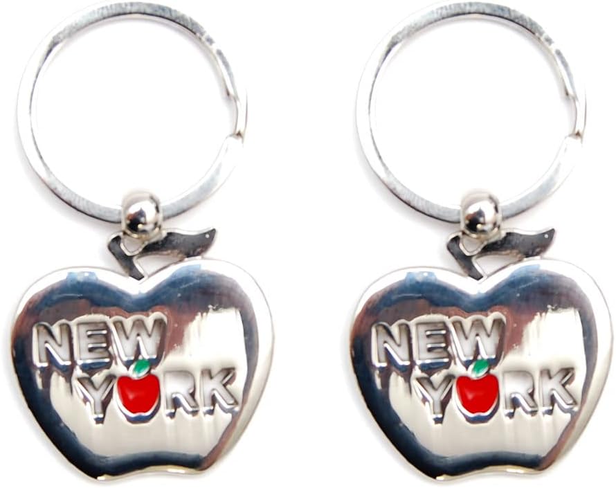 New York NYC NY Keychain Metal Key Ring New York Landmarks NYC Souvenir (Pack 2)