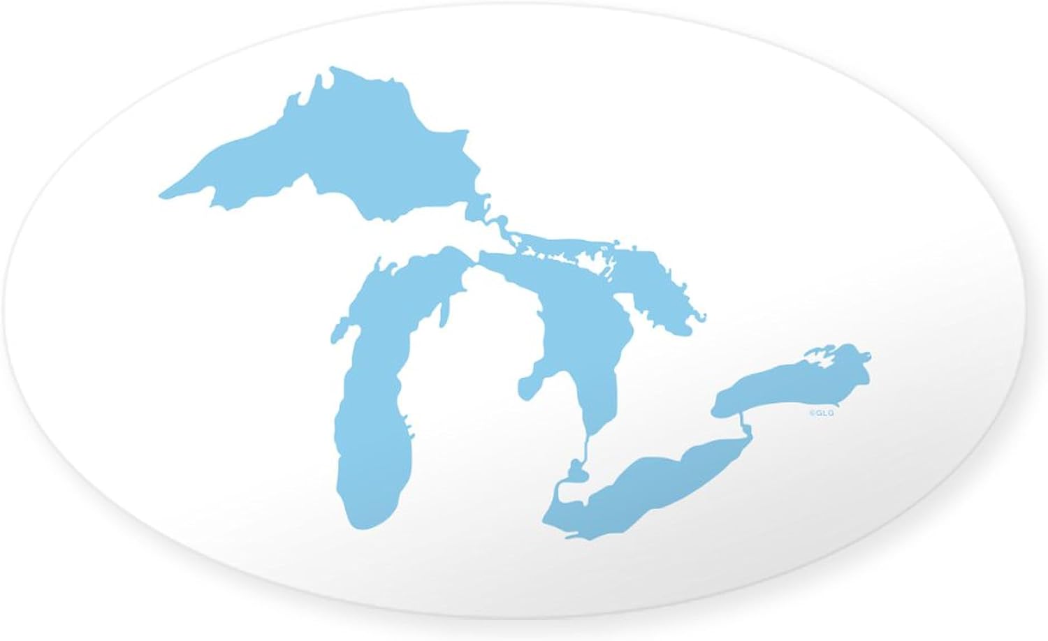 CafePress Great Lakes Shark Free Oval Bumper Sticker Car Decal