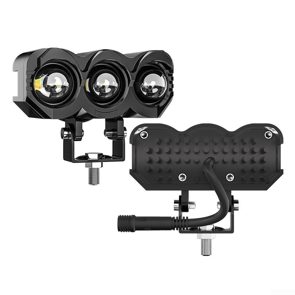 LED per moto 3-Luci Doppio per raggio Giallo LED per moto 3-Luci