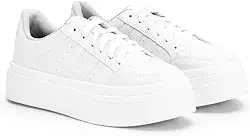 Tenis Feminino Sapatenis Sola Alta Listras Casual Original