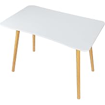 Computer Desk, Nordic Style Home Office Study Desk, Wood Student Writing Table with Ergonomic Edge, Spacious Desktop, Modern Simple Style Home Office Desks White White
