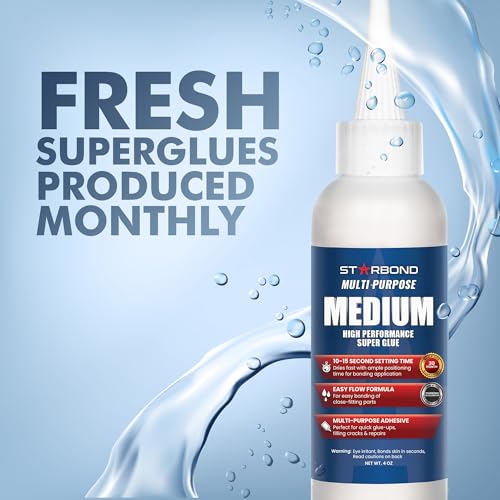 Starbond 4 oz. Medium CA Glue (Premium Cyanoacrylate Super Glue) with Extra Cap and Microtips for Quick Fixes, Woodworking, Woodturning, Hobby Models - Image 2