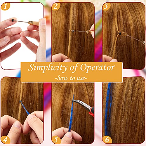 Geosar GEOSAR-HAIR-U7865 78 Pieces Synthetic Feather Hair Mixed Color Feather Extensions Not Real Feather Hair Extensions Colorful Hair Feathers Extensions Long Straight Hair Feathers thumb #4