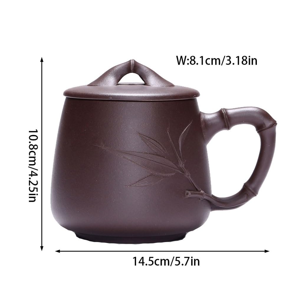 Matcha kubki retro kreatywny fioletowy gliniany kubek ręcznie robiony duża pojemność z pokrywką filiżanka do herbaty biuro męska filiżanka do herbaty 450 ml zestaw do herbaty zaparzacz kubek