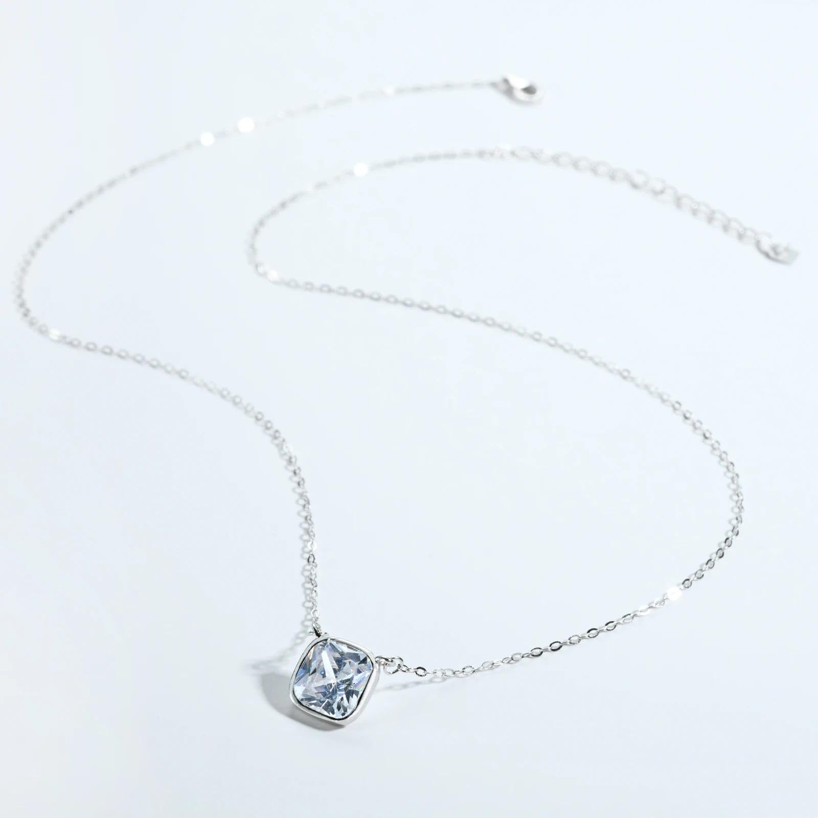 Halskette Herren Damen Schmuck Anhänger Halskette mit quadratischem Anhänger Lange Kette