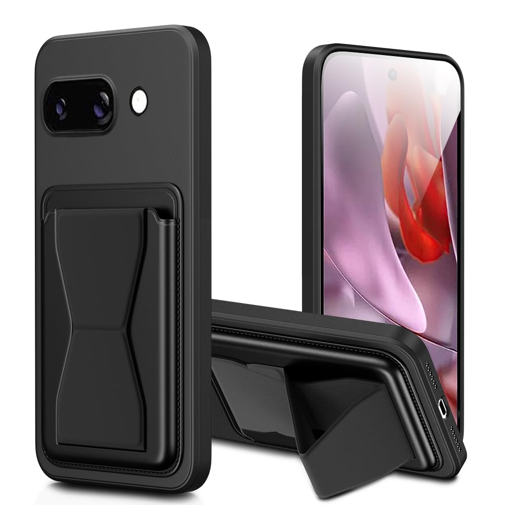 対応 Google Pixel 9a ケース カード収納 スタンド付き グーグルピクセル9aスマホケース バンド付き スタンド機能 耐久 滑り止め 黑