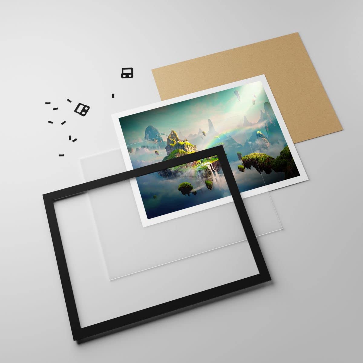 ARTTOR Poster Cadre Noir 100x70 cm Affiche Fantasy Paysages - 3469 - P2B