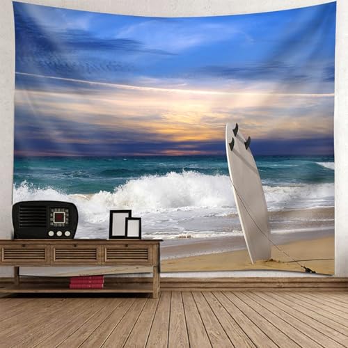 Tapisserie murale chambre enfant tenture tissu paysage plage décoration murale 300x256