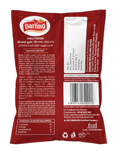 Image of Darling Chilli Powder | Pure & Spicy Red Chilli Powder | No Added Colors or Preservatives (500g -pack of 2)