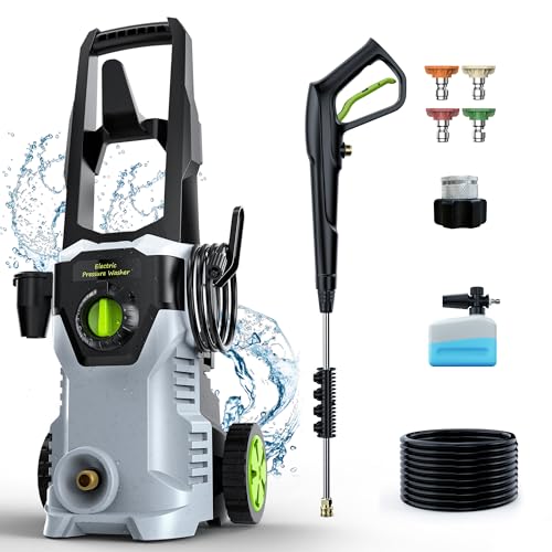 Comparison: Electric High Pressure Washer 10 Pressure Washer, Power Washer with Foam Cannon High Pressure Washer for Cars, Fences, Patios, Decks, Patios and Driveway Powerwasher