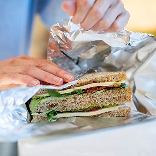 Image of House Wrap Aluminium Foil for Kitchen, Food Packing, Cooking, Baking - 9 Meter Net Guaranteed 11 Microns in thickness for Keeping Food Warm (Pack of 4)