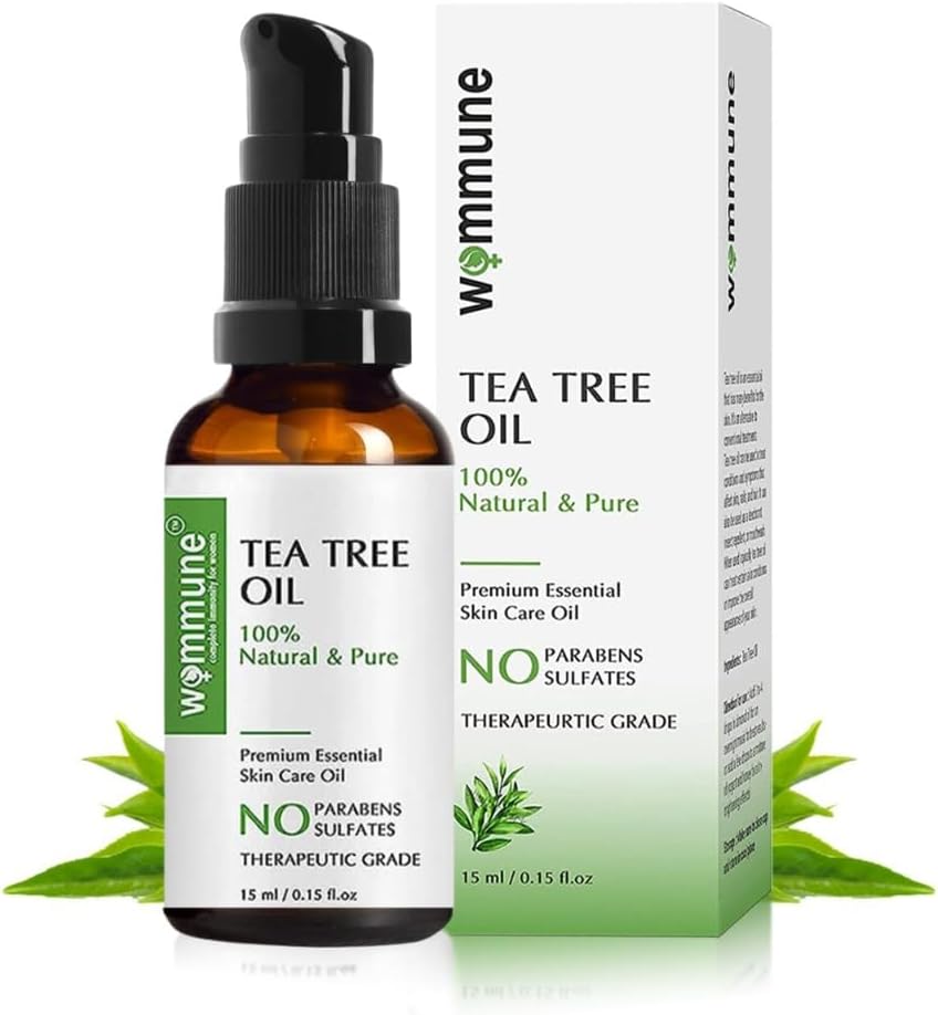 Organic Tea Tree Essential Oil for Skin, Hair, Scalp, Face, Dandruff & Acne Care - 100% Pure, Natural & Undiluted Therapeutic Grade Tea Tree Oil, Suitable For All Skin & Hair Types, 15ml