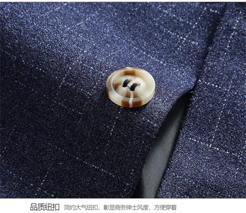 Men's Four Seasons Plaid Casual Business Suit Jacket Groom Wedding Dress Formal Blazer4