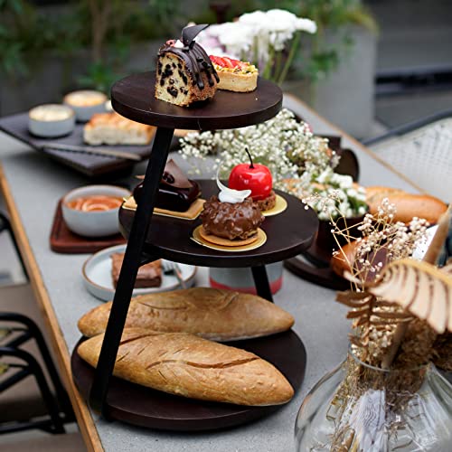 Sashays Mango Wood Triple Layer Stand for Kitchen |Serveware Sashays Mango Wood Triple Layer Stand for Kitchen |Serveware