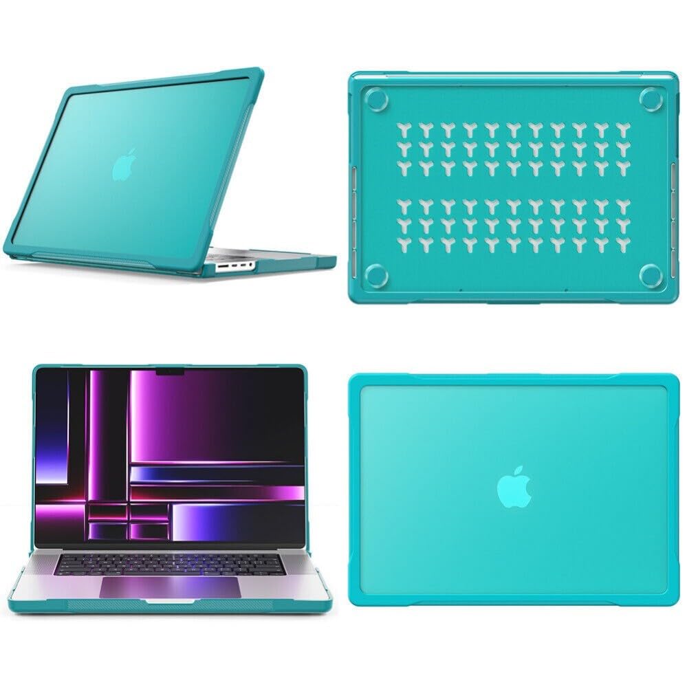 Generic Funda rígida compatible con MacBook Pro de 14 pulgadas (M4 Max) 2024 (Couleur: azul claro) con función atril frontal y trasera