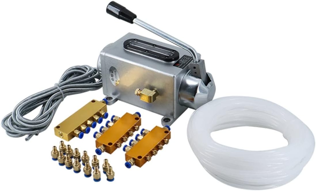 JOEBO Electric Submersible Pump Oil Pump, 4mm Syringe Lubrication Pump with Oil Hose and Nozzle Lubrication Handle Manual Oil Pump Lubricator (Size : Option 2)