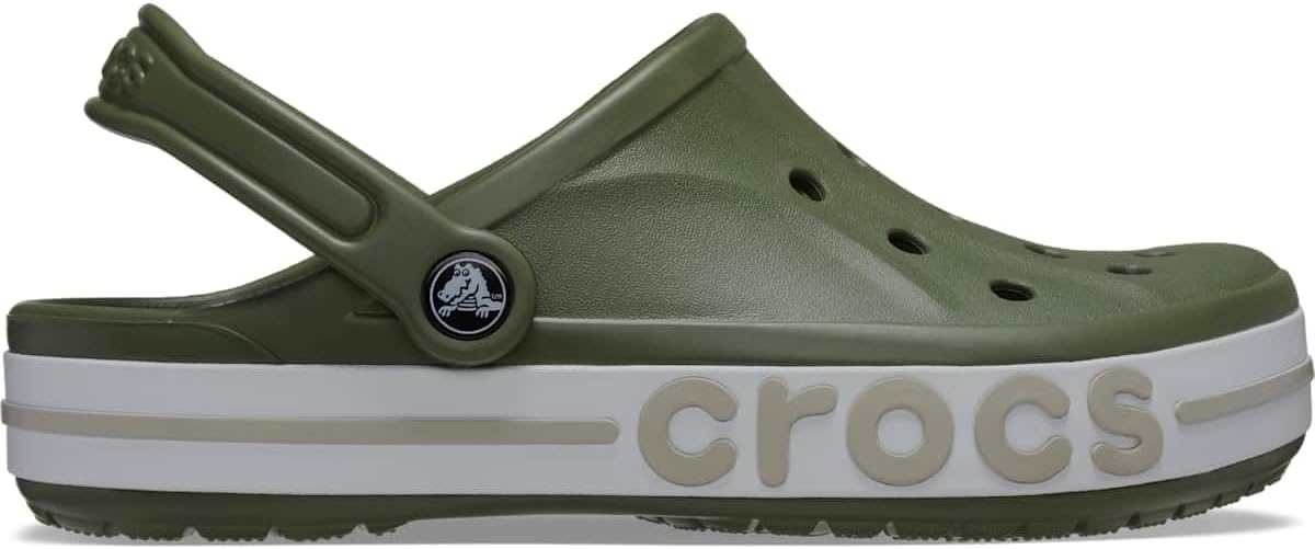 Crocs unisex-adult Classic Clog Clog, White, 38/39 EU, Army Green/Cobblestone, 45 EU