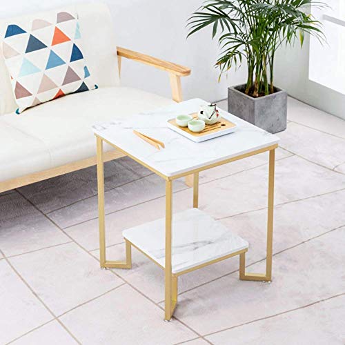 Table d'angle en marbre 2 niveaux pour optimiser les petits salons - 3