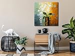 Wieco Art Beauty of Life 100% Hand Painted Modern Stretched and Framed Flowers Artwork Abstract Floral Oil Paintings on Canvas Wall Art Ready to Hang for Living Room Bedroom Home Decorations Wall Decor