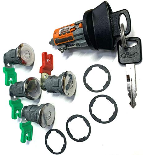 Miniatura 2 de Compatible con Ford Econoline, E-150, E-250, E-350 Vans 1997-2018 Cilindro de bloqueo de interruptor de encendido + 4 (cuatro) cilindros de bloqueo