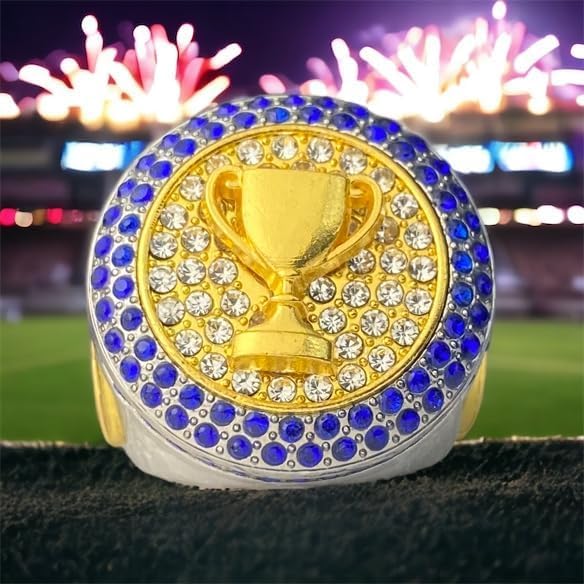 Miniatura 6 de Paquete de 1 o 10 anillos de trofeo de campeonato en piedras de regalo para campeón de torneo o liga