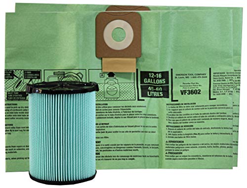 Ridgid VF6500 Filtration Set – Twin Pack of Dust Bags and HEPA Media