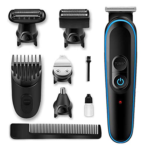Cortapelos para barba y afeitado para el cabello, cortapelos del cuerpo eléctrico para hombre, afeitadora de pelo de las piernas de los pájaros, los brazos de las orejas,la nariz, 5 en 1impermeable,