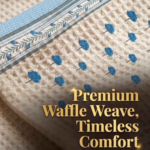 Image of Mafatlal Madhuban 250 GSM Textured Body Towel | 147 x 76 cm | Waffle Bathing Surface for Exfoliating Care, Body Scrubbing, Cleansing, Hygiene and Everyday Use | Indigo Blue