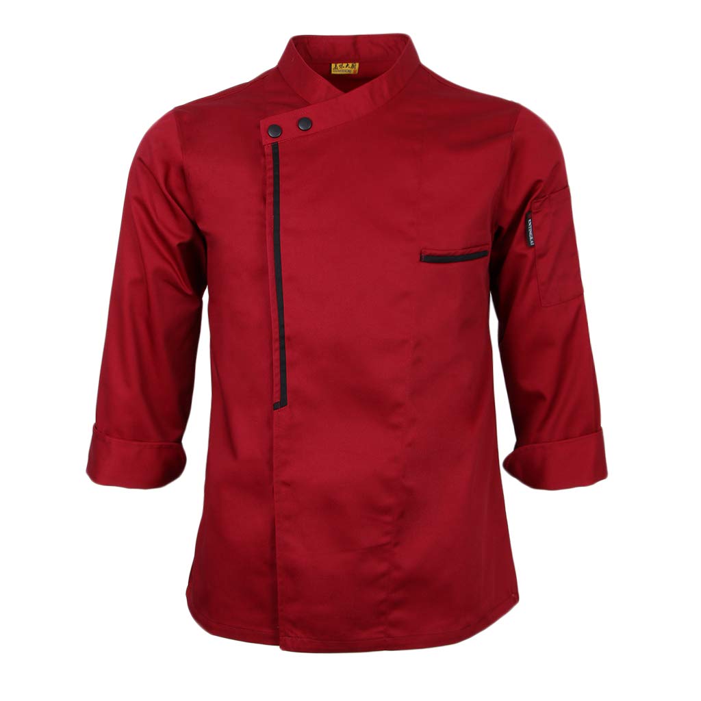 predolo Chaqueta de Manga Larga, Ropa de Cocina, Chaqueta de Gastronomía, Camisa, rojo, SG